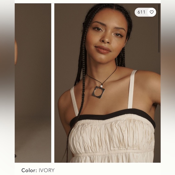 Maeve Strapless Pintuck Open-Back Dress Size L - Picture 2 of 8